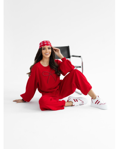 Spodnie dresowe ze stoperami By o la la...! red kiss