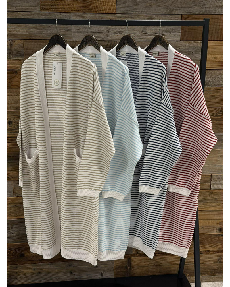 Kardigan w paski By o la la...! denim