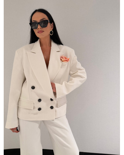 Marynarka dwurzędowa La Milla śmietankowa