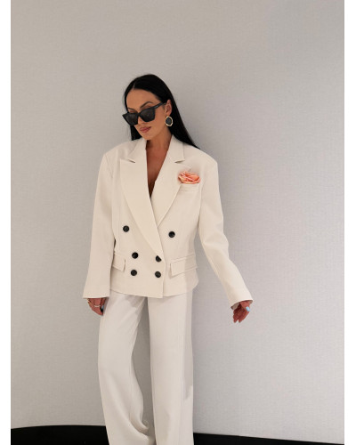 Marynarka dwurzędowa La Milla śmietankowa