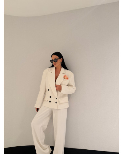 Marynarka dwurzędowa La Milla śmietankowa