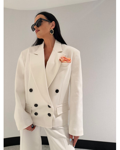 Marynarka dwurzędowa La Milla śmietankowa