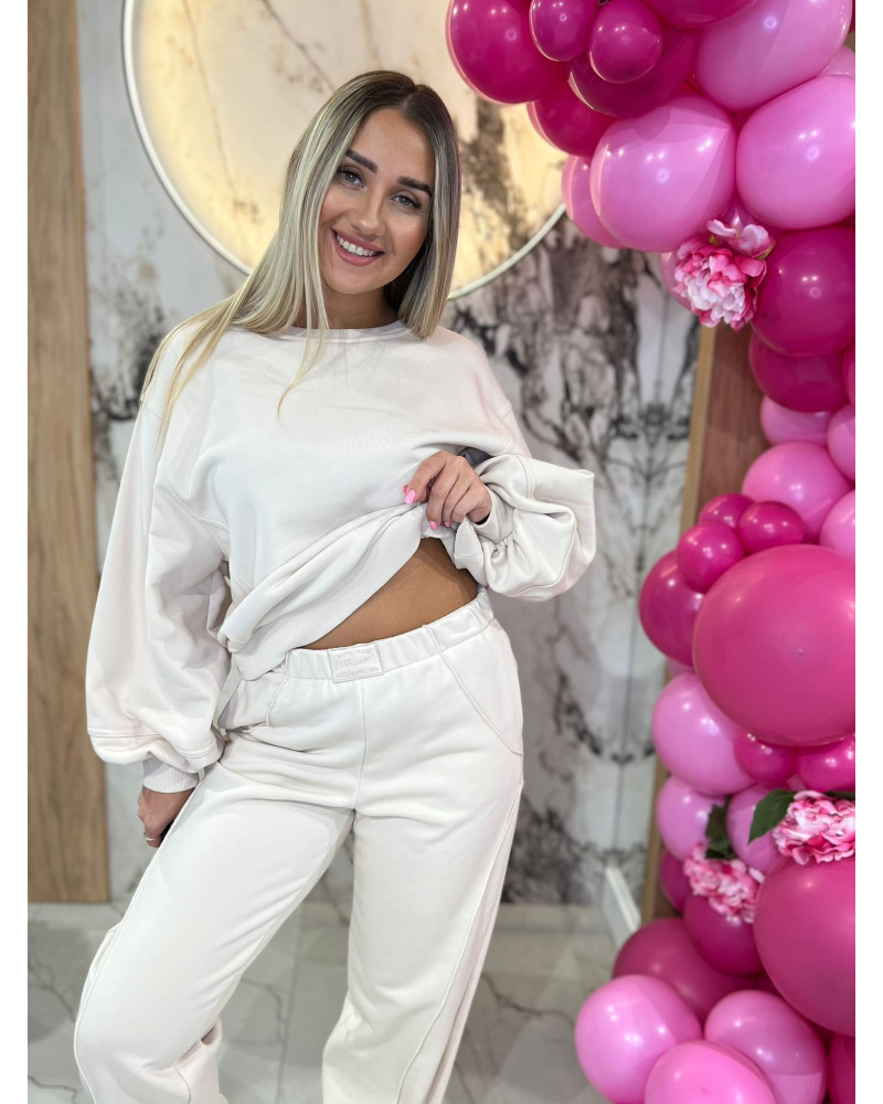 Spodnie dresowe z przeszyciem By o la la...! nude