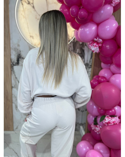 Spodnie dresowe z przeszyciem By o la la...! nude