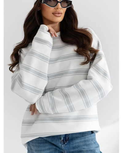 Bluza w paski By o la la...! szary melanż