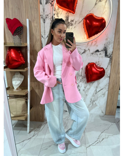 Marynarka dresowa dwurzędowa By o la la...! sugar pink