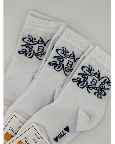 Skarpetki z herbem By o la la...! białe z granatem