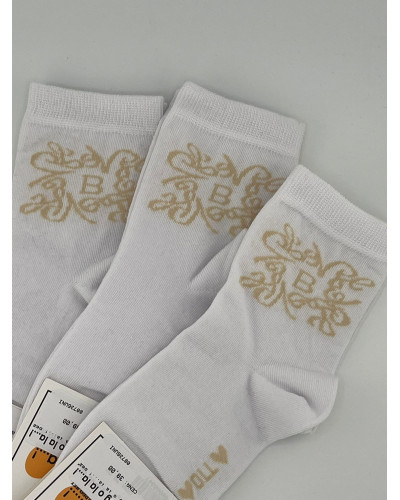 Skarpetki z herbem By o la la...! białe z beżem