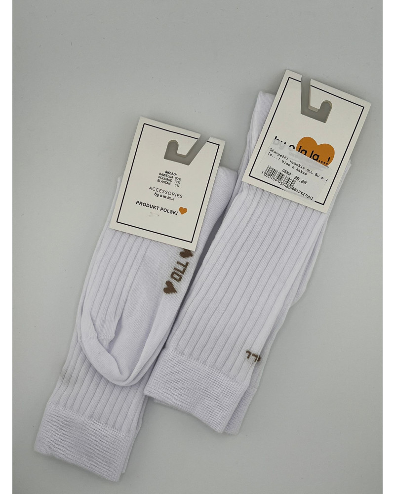 Skarpetki prążkowane OLL By o la la...! białe z kakao