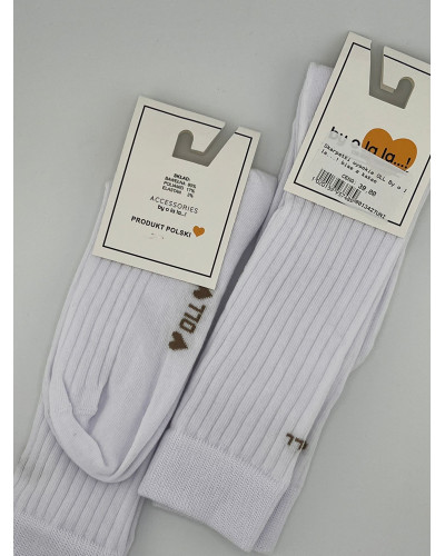 Skarpetki prążkowane OLL By o la la...! białe z kakao