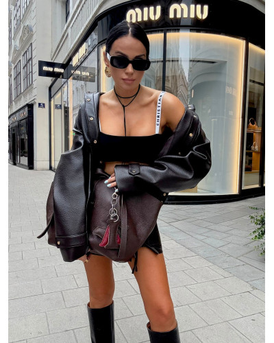 Bomberka z ekoskóry La Milla czarna