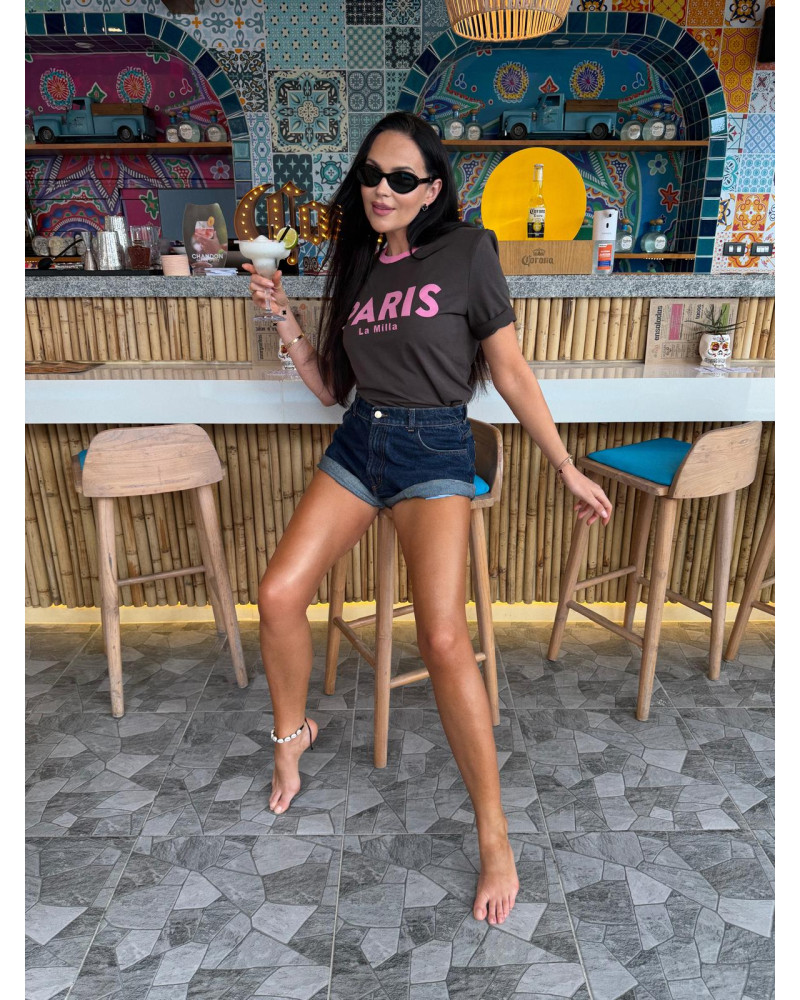 T-shirt La Milla Paris czekoladowy