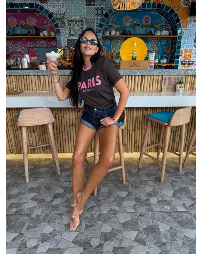 T-shirt La Milla Paris czekoladowy