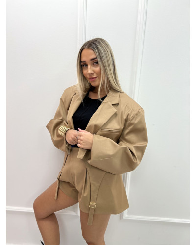 Spodenki materiałowe motylki La Milla camel