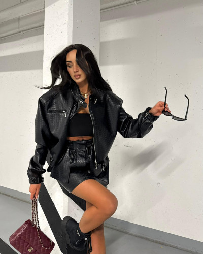 Bomberka z klamrami La Milla czarna