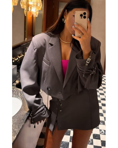 Marynarka z paskami La Milla szara