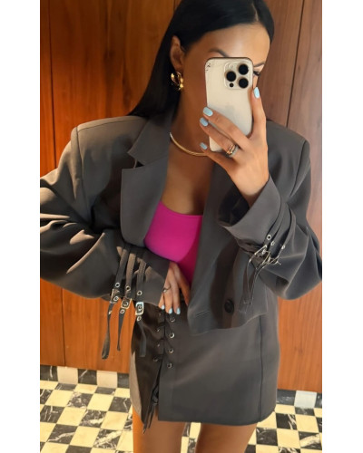 Marynarka z paskami La Milla szara