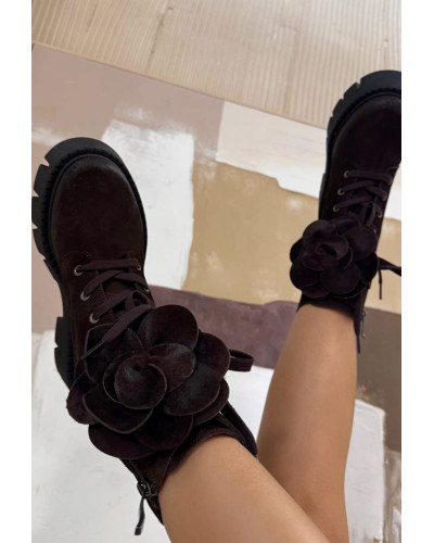 Workery z różą La Milla czekoladowe