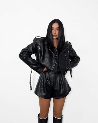 Spodenki z ekoskóry La Milla czarne