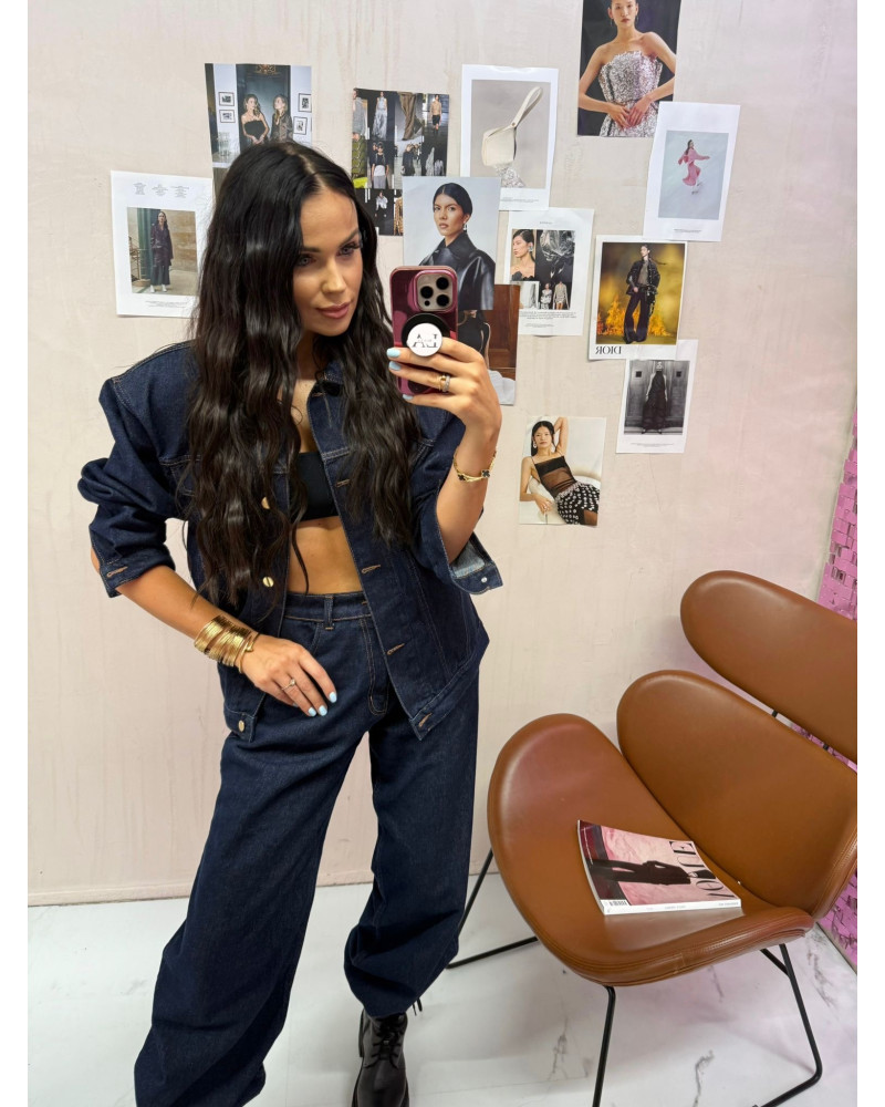 Katana jeansowa z poduszkami La Milla ciemny jeans