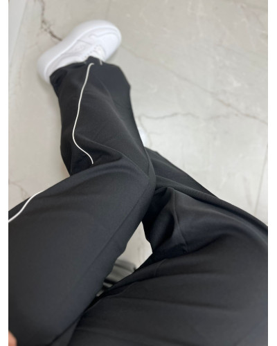 Spodnie materiałowe z lamówką La Milla czarne