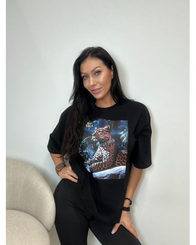T-shirt gepard Lady Drama czarny
