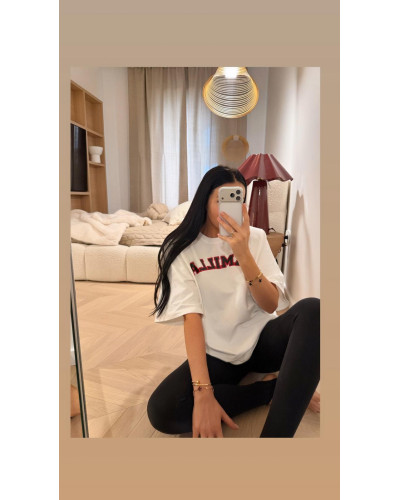 T-shirt oversize z napisem La Milla biały
