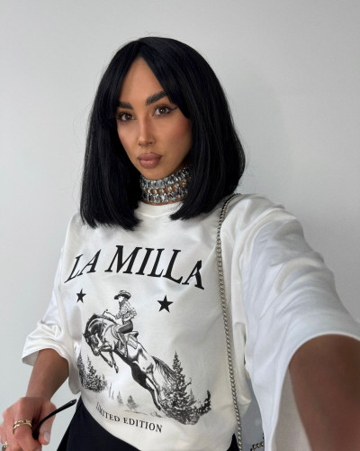 T-shirt kowbojka La Milla biały