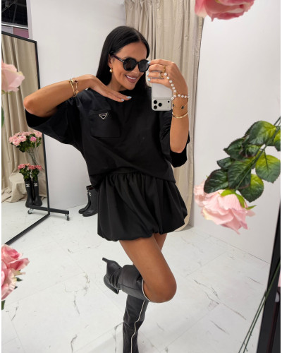 T-shirt oversize z logo La Milla czarny