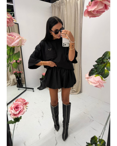 T-shirt oversize z logo La Milla czarny