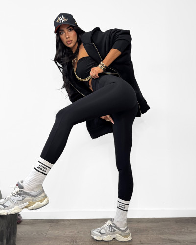 Legginsy lśniące bez zapiętek La Milla czarne