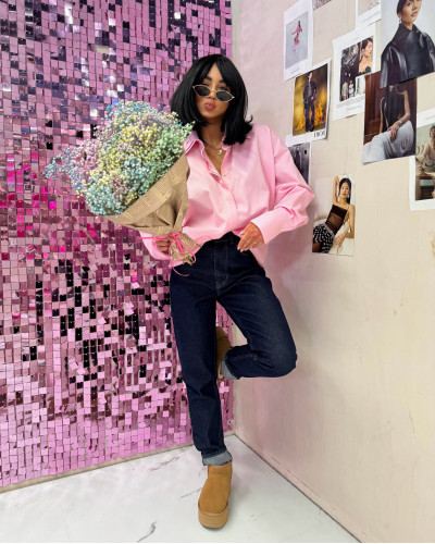 Spodnie jeansowe mom fit La Milla ciemny jeans