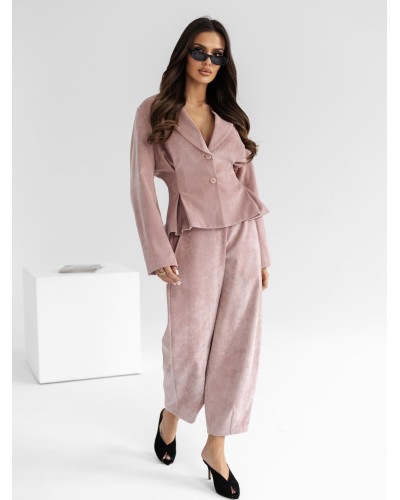 Spodnie sztruksowe banany By o la la...! różowe