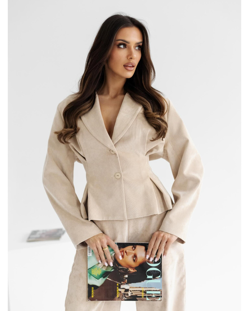 Marynarka sztruksowa By o la la...! beżowa