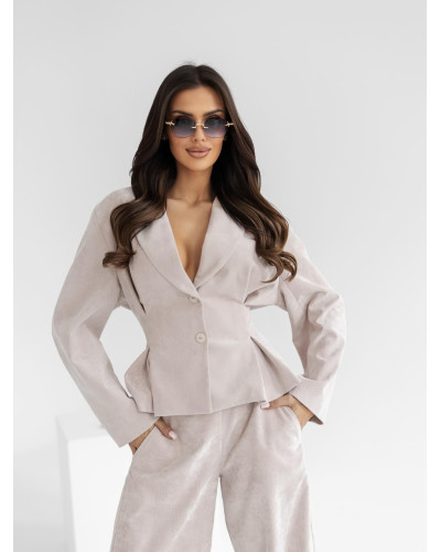 Marynarka sztruksowa By o la la...! jasny beż