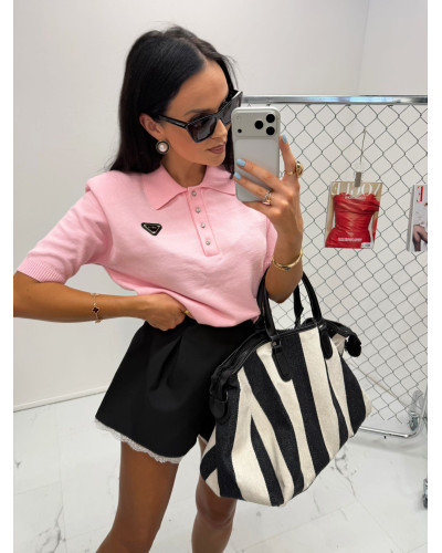 Sweterek polo La Milla pudrowy róż