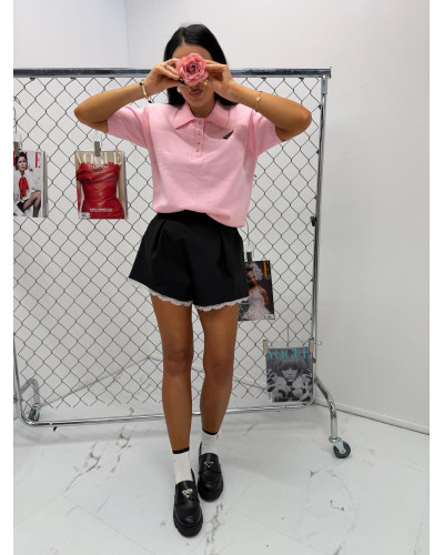 Sweterek polo La Milla pudrowy róż