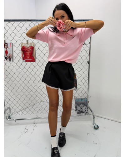 Sweterek polo La Milla pudrowy róż