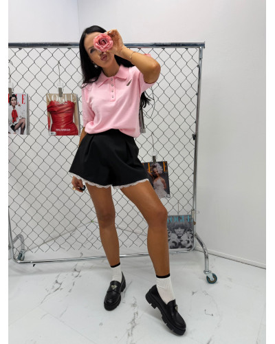 Sweterek polo La Milla pudrowy róż