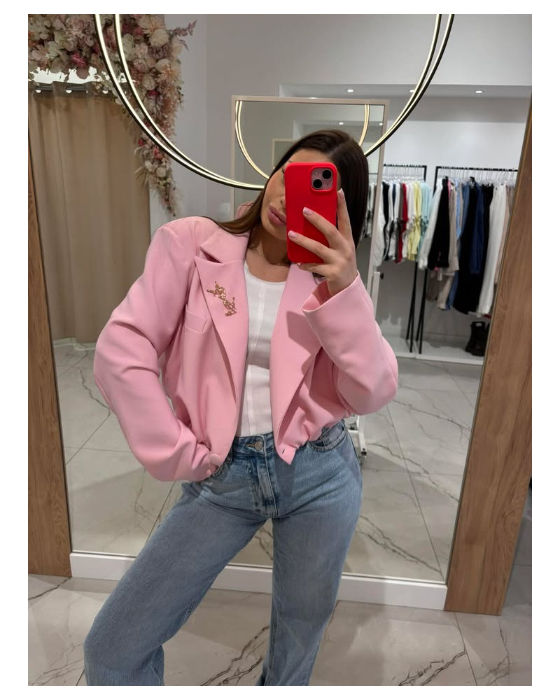 Marynarka bombka Clara różowa