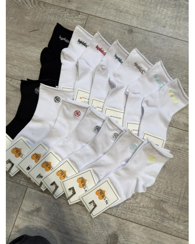 Skarpetki logowane z różą By o la la...! czarne