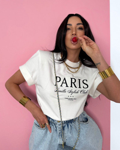 T-shirt La Milla Paris Stylish Club biały