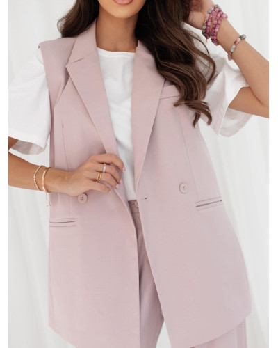 Kamizelka materiałowa By o la la...! pudrowy róż