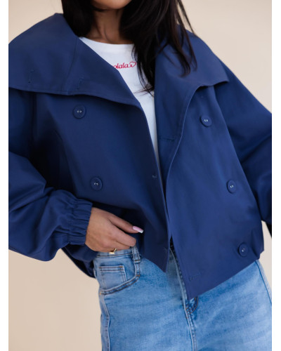 Krótki płaszcz drelichowy By o la la...! denim