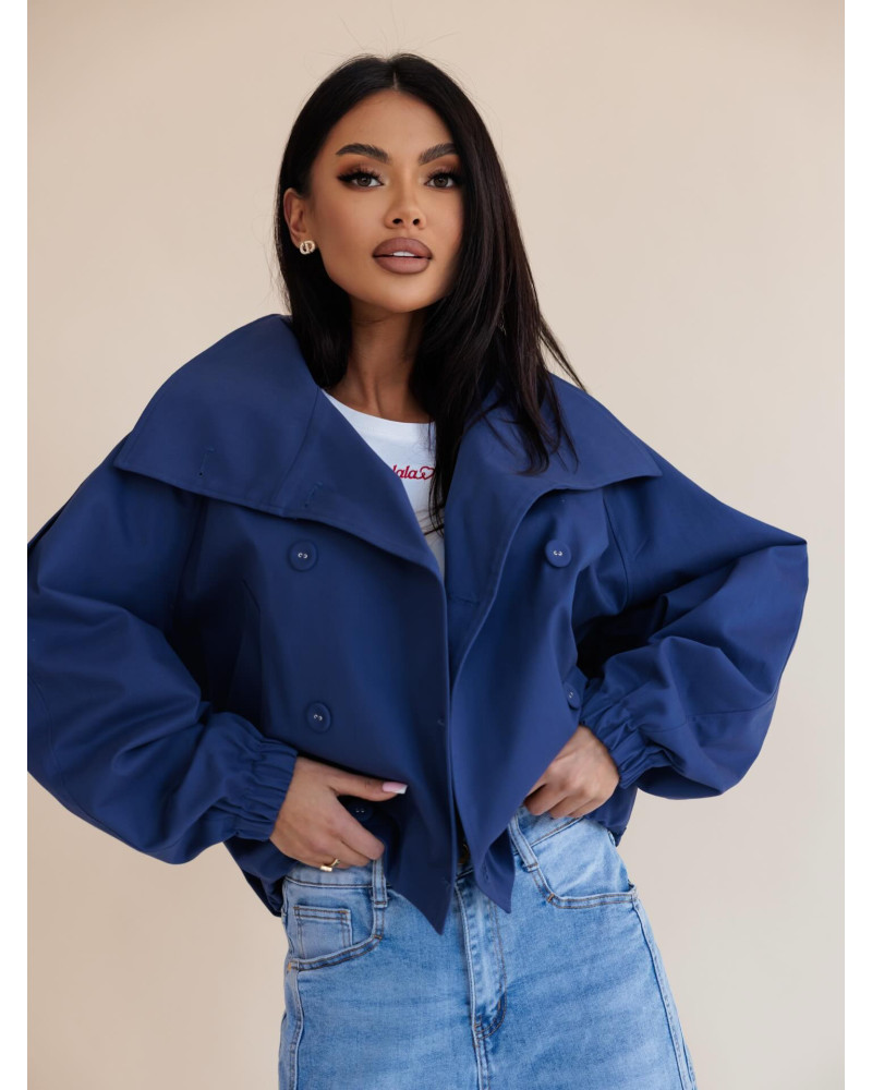 Krótki płaszcz drelichowy By o la la...! denim