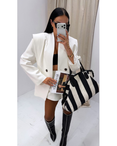 Marynarka z odkrytymi ramionami La Milla biała